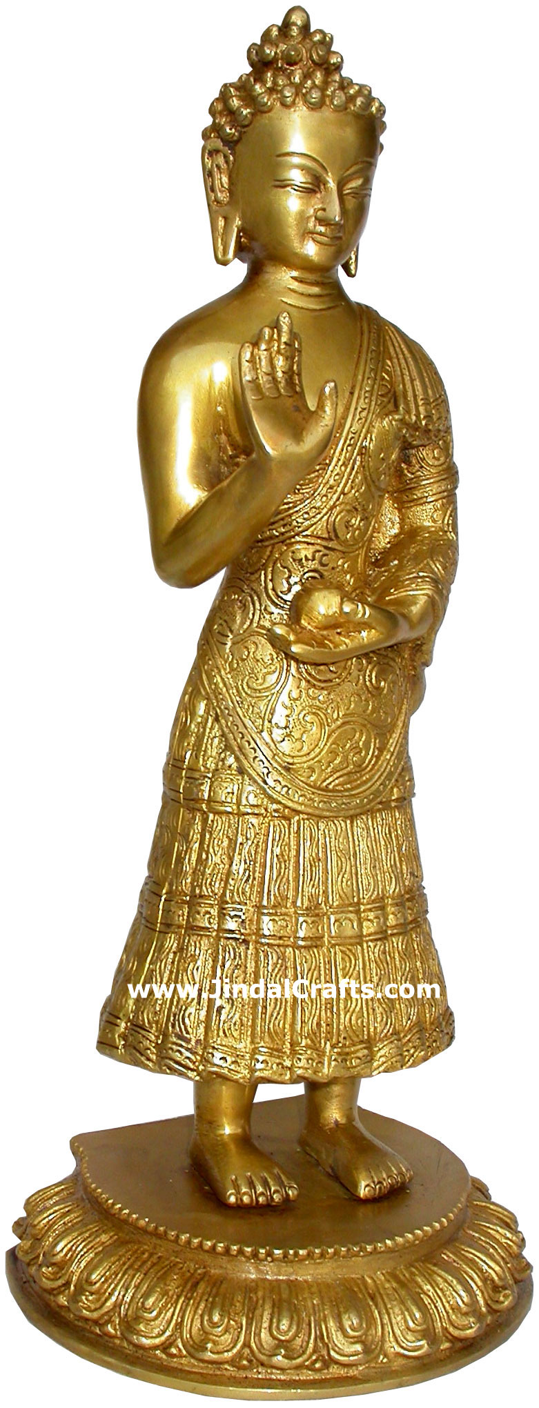 Buddha - Hand Carved Indian Art Craft Handicraft Home Decor Brass Figurine