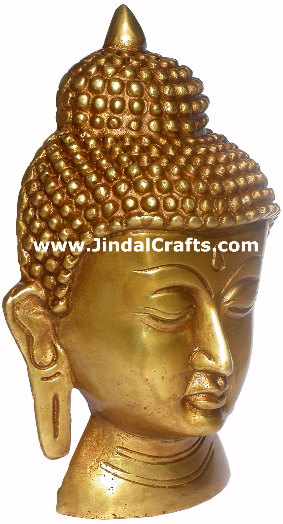 Buddha Head - Hand Carved Indian Art Craft Handicraft Home Decor Brass Figurine