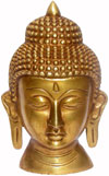 Buddha Head - Hand Carved Indian Art Craft Handicraft Home Decor Brass Figurine