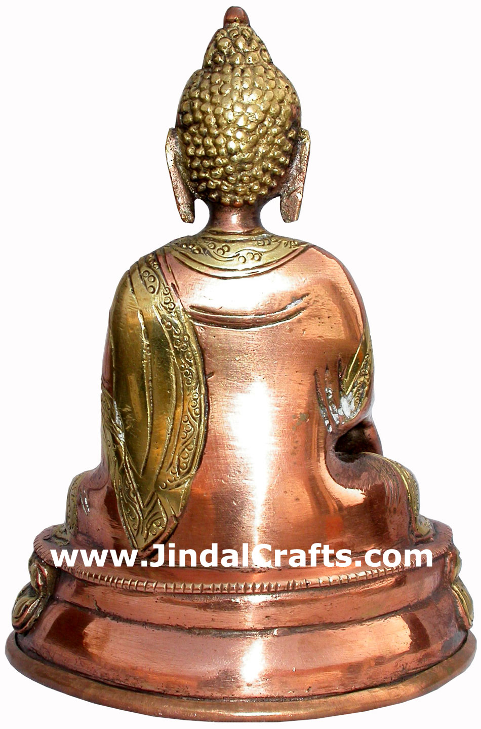 Antique Buddha Hand Carved Indian Art Craft Handicraft Home Decor Brass Figurine