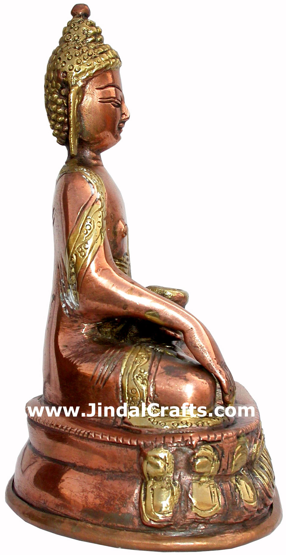 Antique Buddha Hand Carved Indian Art Craft Handicraft Home Decor Brass Figurine