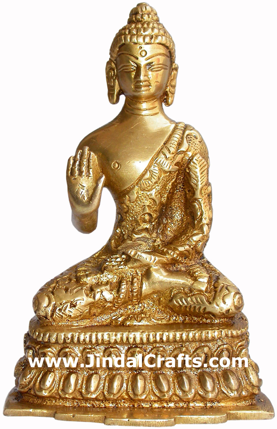 Buddha - Hand Carved Indian Art Craft Handicraft Home Decor Brass Figurine