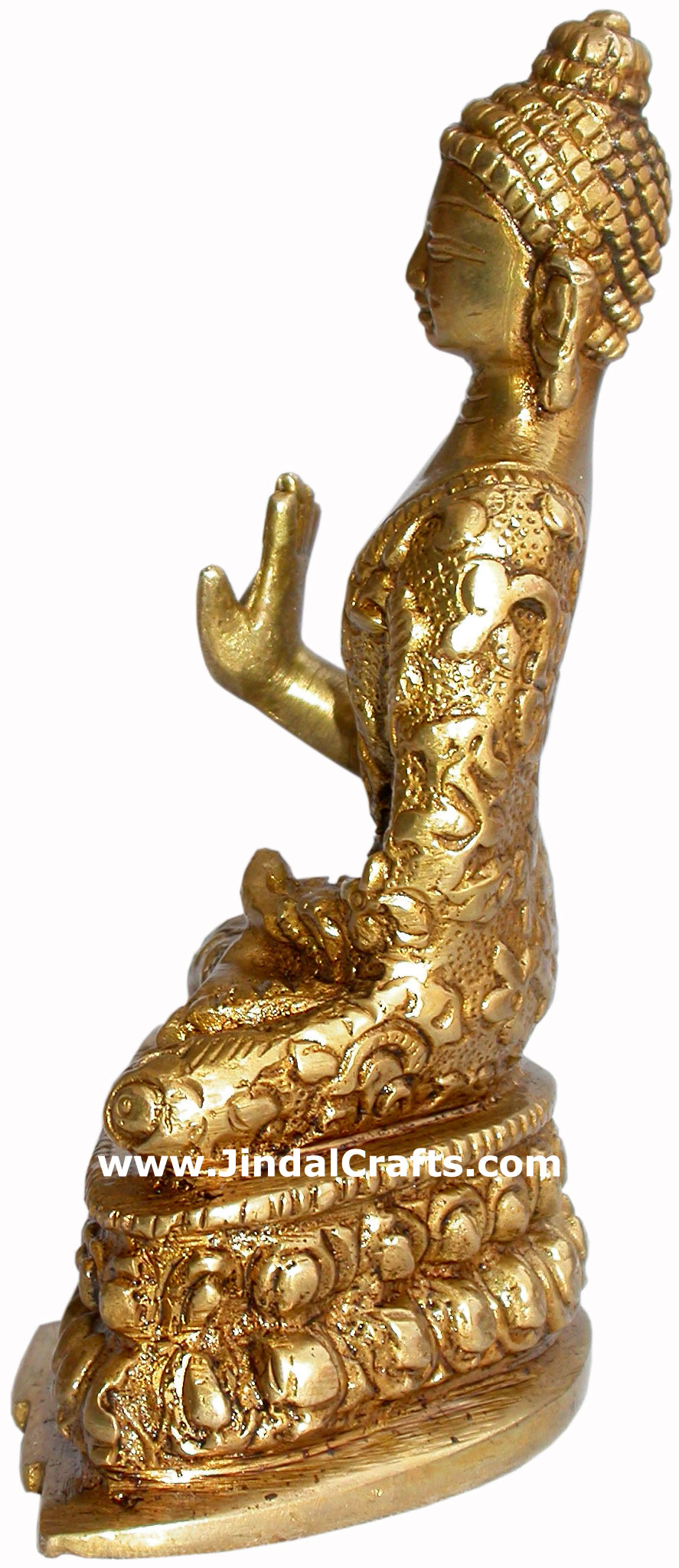 Buddha - Hand Carved Indian Art Craft Handicraft Home Decor Brass Figurine