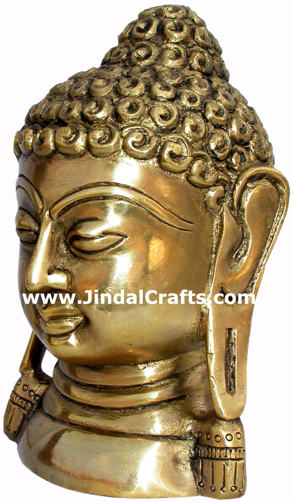 Buddha Bust - Hand Carved Indian Art Craft Handicraft Home Decor Brass Figurine