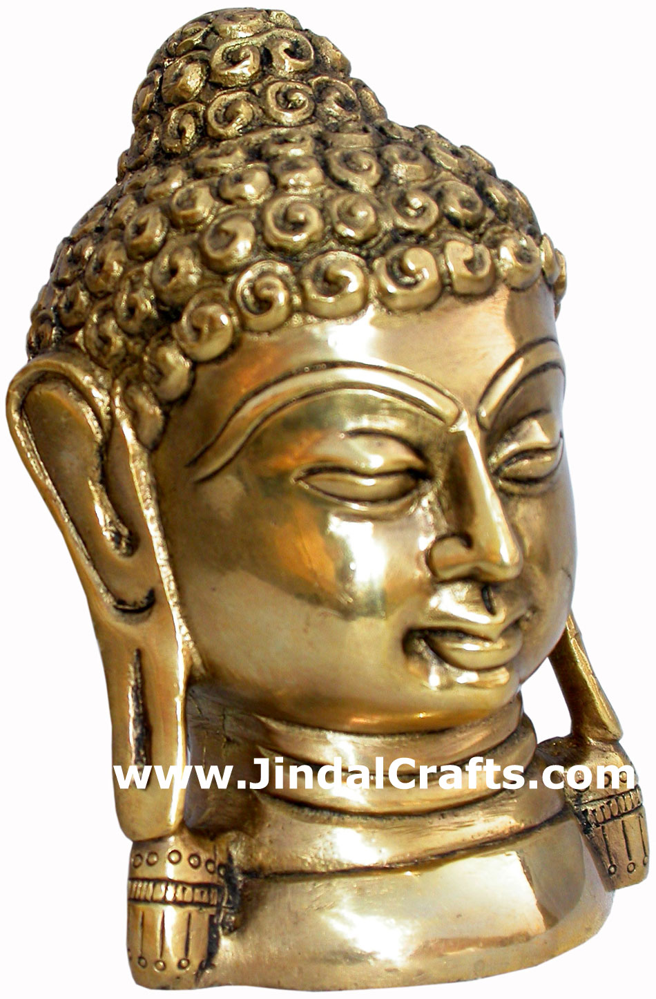 Buddha Bust - Hand Carved Indian Art Craft Handicraft Home Decor Brass Figurine