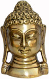 Buddha Bust - Hand Carved Indian Art Craft Handicraft Home Decor Brass Figurine