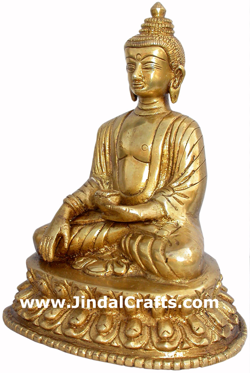 Buddha - Hand Carved Indian Art Craft Handicraft Home Decor Brass Figurine