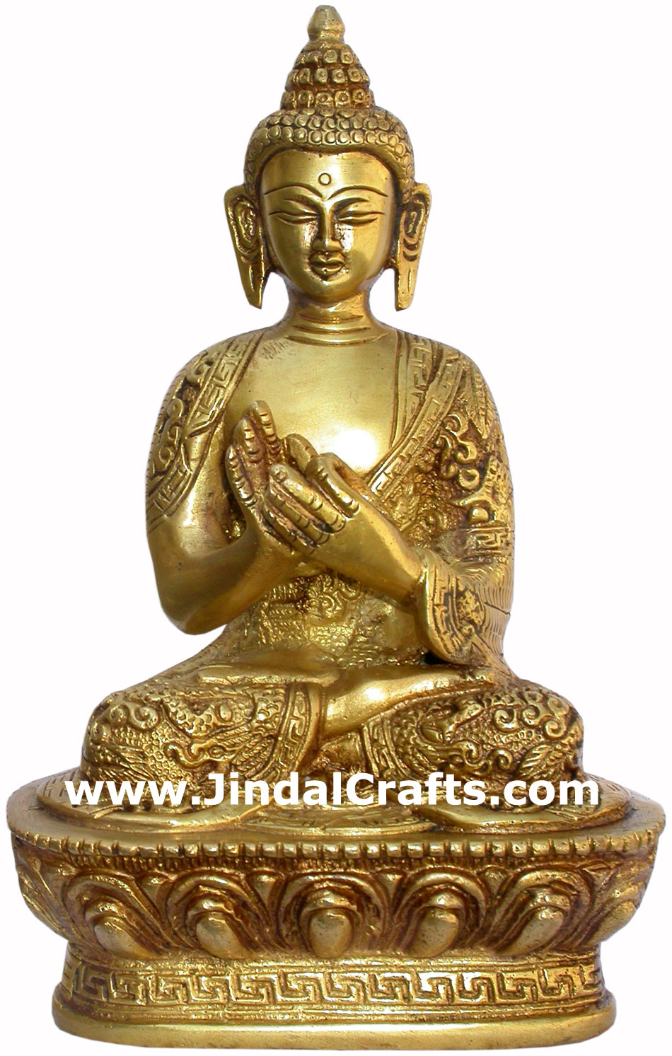 Set of 5 Buddha Figures in different postures Tibetan Brass Sculpture India Idol