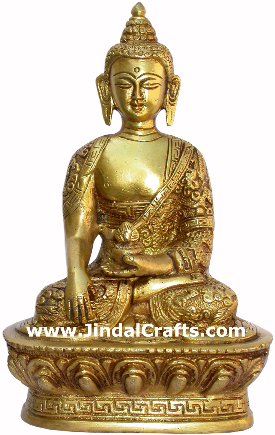 Set of 5 Buddha Figures in different postures Tibetan Brass Sculpture India Idol