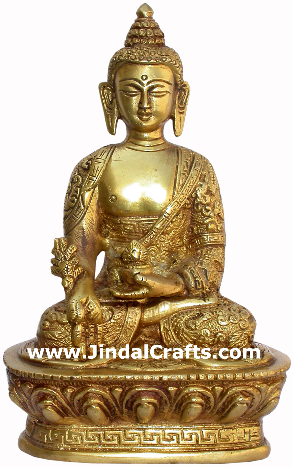 Set of 5 Buddha Figures in different postures Tibetan Brass Sculpture India Idol