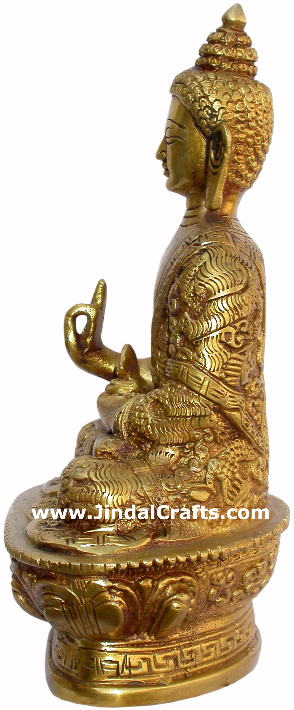 Set of 5 Buddha Figures in different postures Tibetan Brass Sculpture India Idol