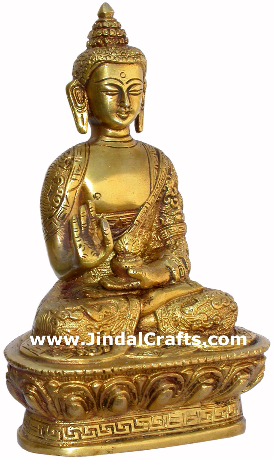 Set of 5 Buddha Figures in different postures Tibetan Brass Sculpture India Idol