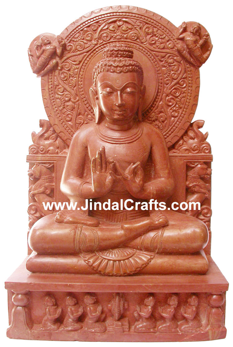 Stone Sculpture Handmade Granite Buddha Figure Art Hand Carved Buddhism Figure