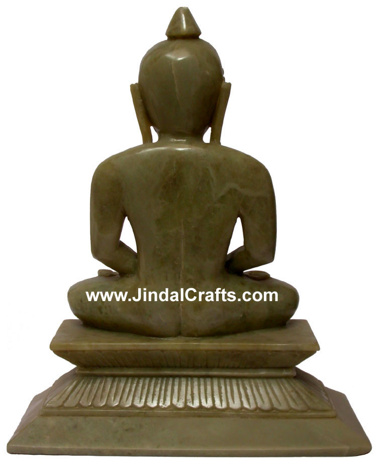 Stone Sculpture Green Stone God Parasnath Jainism Statue India Art Stone Carving