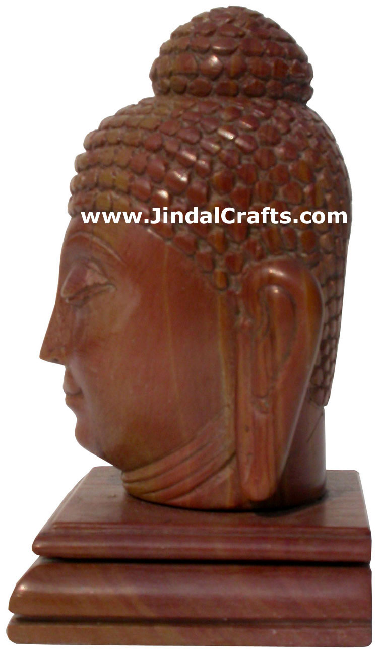 Lord Buddha Head Hand Carved Stone Buddhist Sculpture India Carving Idol Crafts