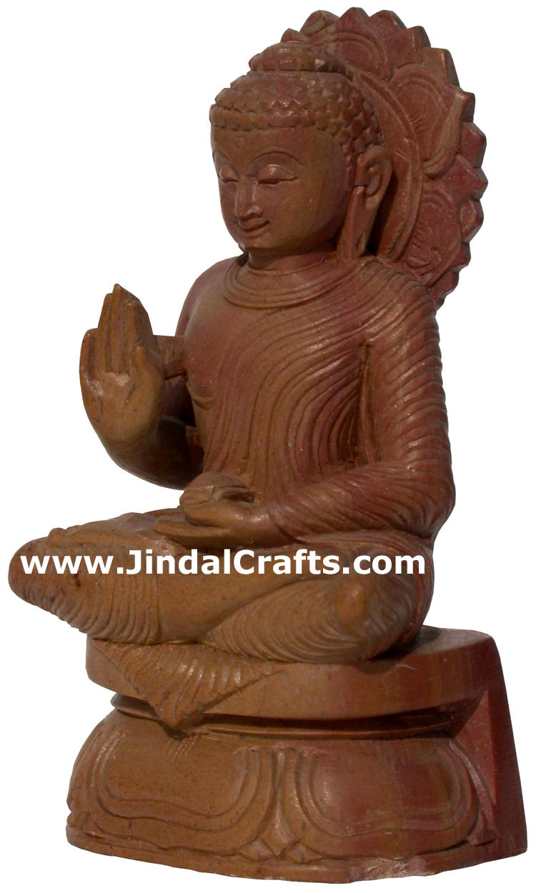 Lord Buddha Hand Carved Stone Sculpture India Hindu Religious Carving Artifacts