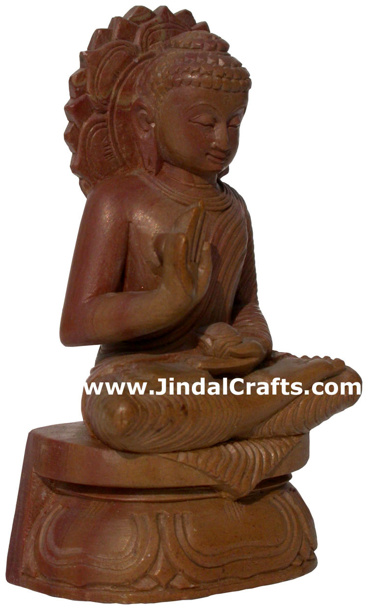 Lord Buddha Hand Carved Stone Sculpture India Hindu Religious Carving Artifacts