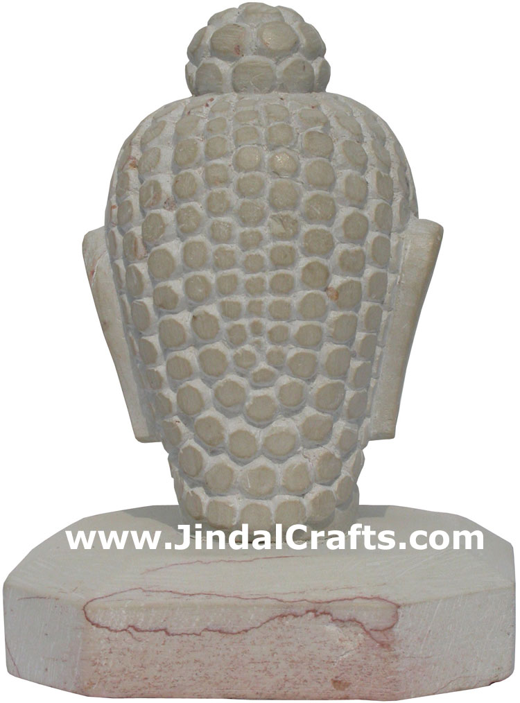 Hand Carved Stone Gautam Buddha Head India Tibetan Sculpture Statue Figurine Art