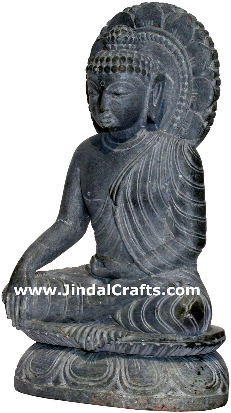Lord Buddha Hand Carved Stone Indian Sculpture Artifact Figurine Idol Moorti Art