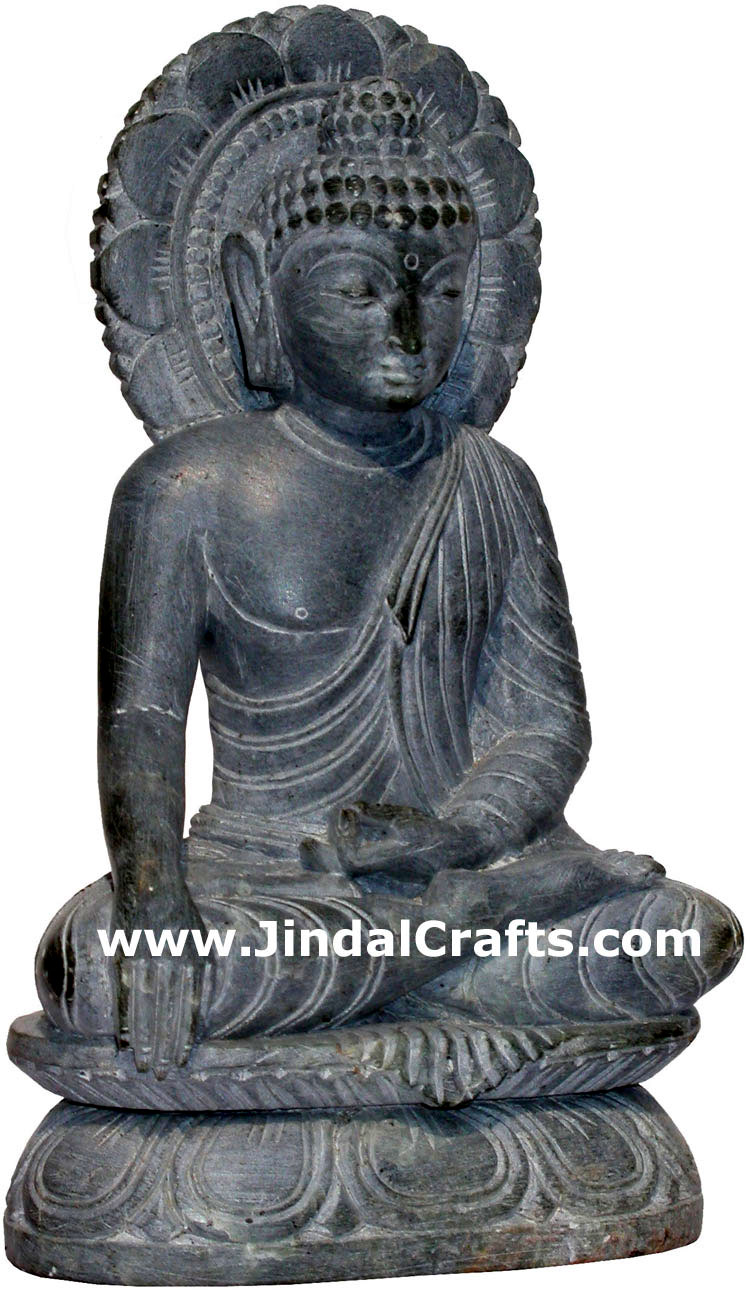 Lord Buddha Hand Carved Stone Indian Sculpture Artifact Figurine Idol Moorti Art