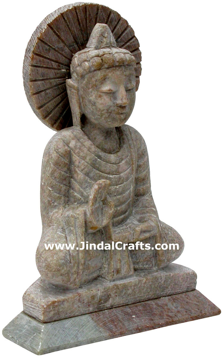 Lord Buddha Hand Carved Buddhisht Sculpture Stone Indian Artifacts Statues Idol