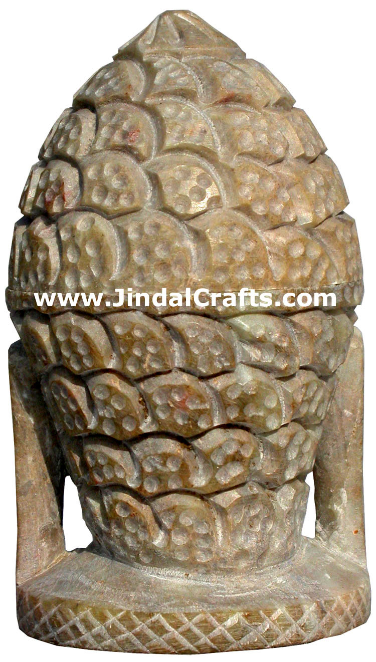 Lord Buddha Figure cum Utility Box Hand Carved Stone Statues Buddhist Handicraft