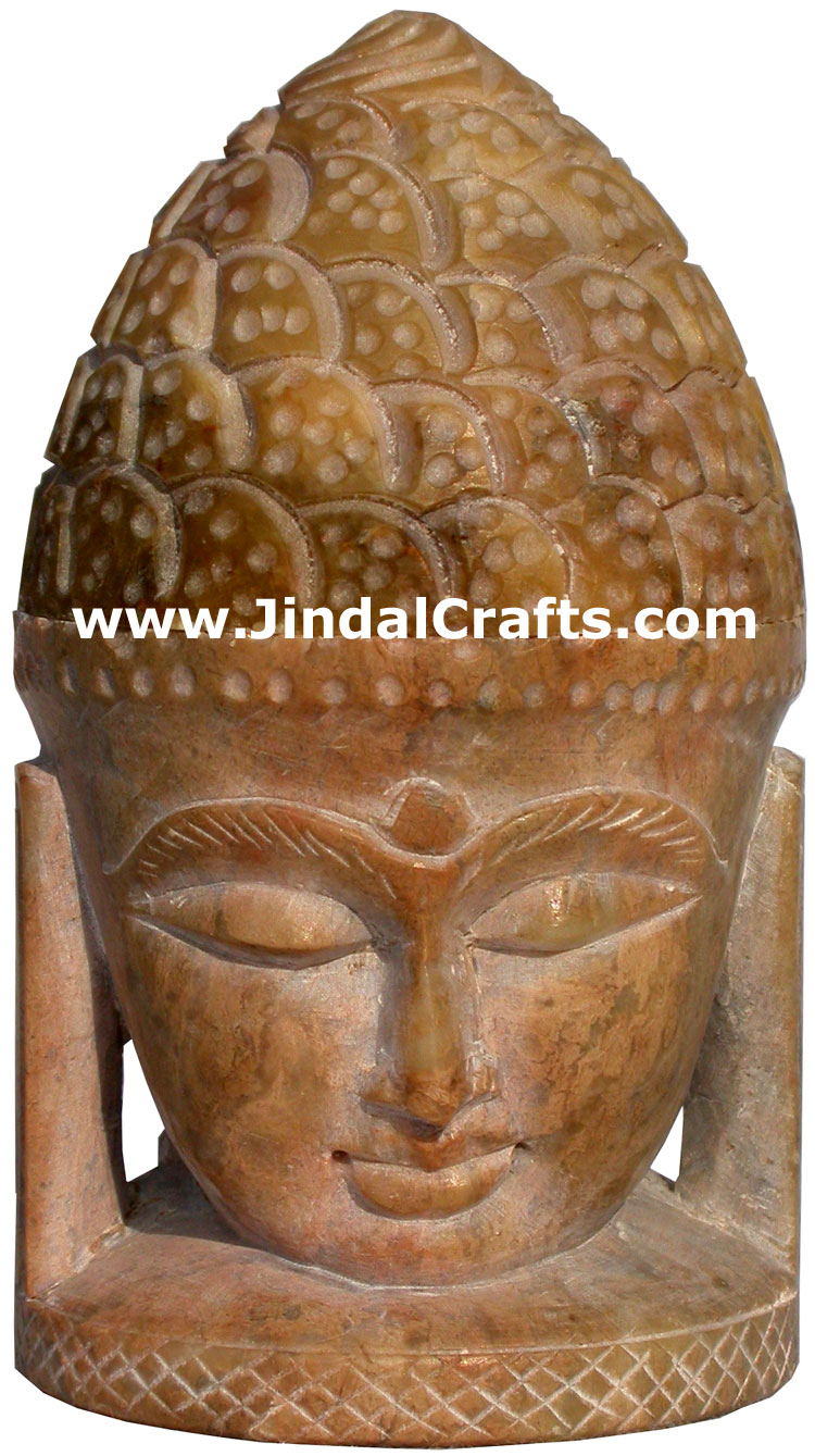 Lord Buddha Figure cum Utility Box Hand Carved Stone Statues Buddhist Handicraft