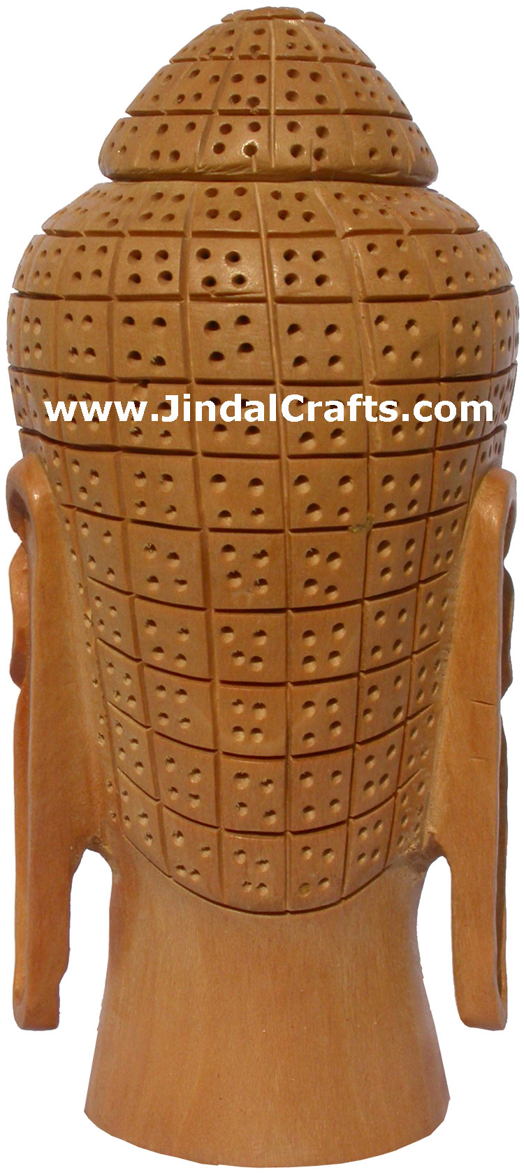 Wood Sculpture Buddha Bust Figurine India Hindu Art Hand Carved Buddhism Crafts