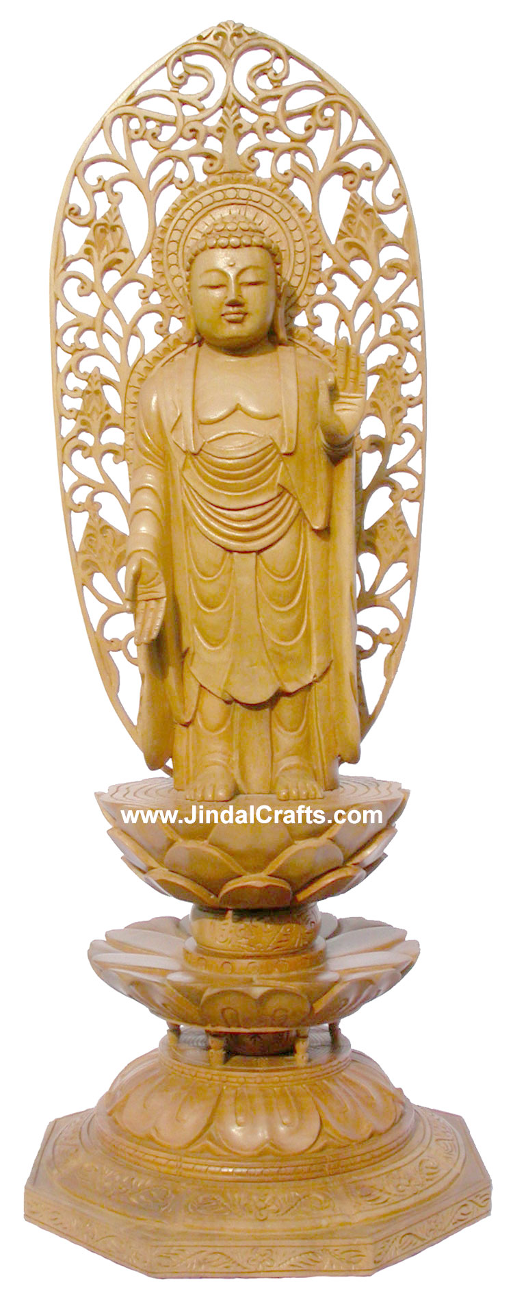 Handmade Wood Sculpture Buddha in Meditation