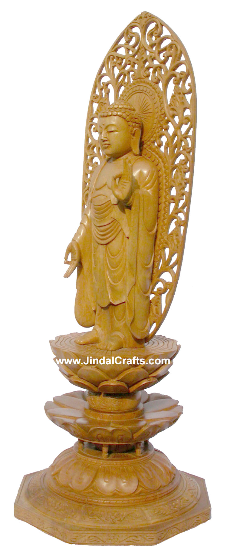 Handmade Wood Sculpture Buddha in Meditation