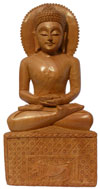 Wood Sculpture Meditating Buddha India Buddhist Art