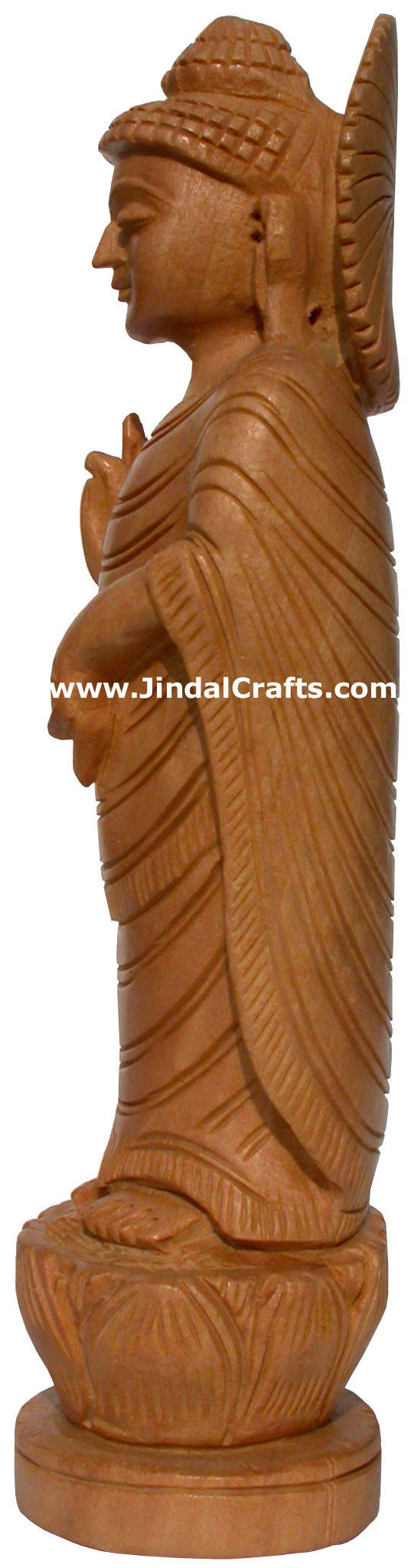 Hand Carved Wood Buddhist Sculpture India Carving Art