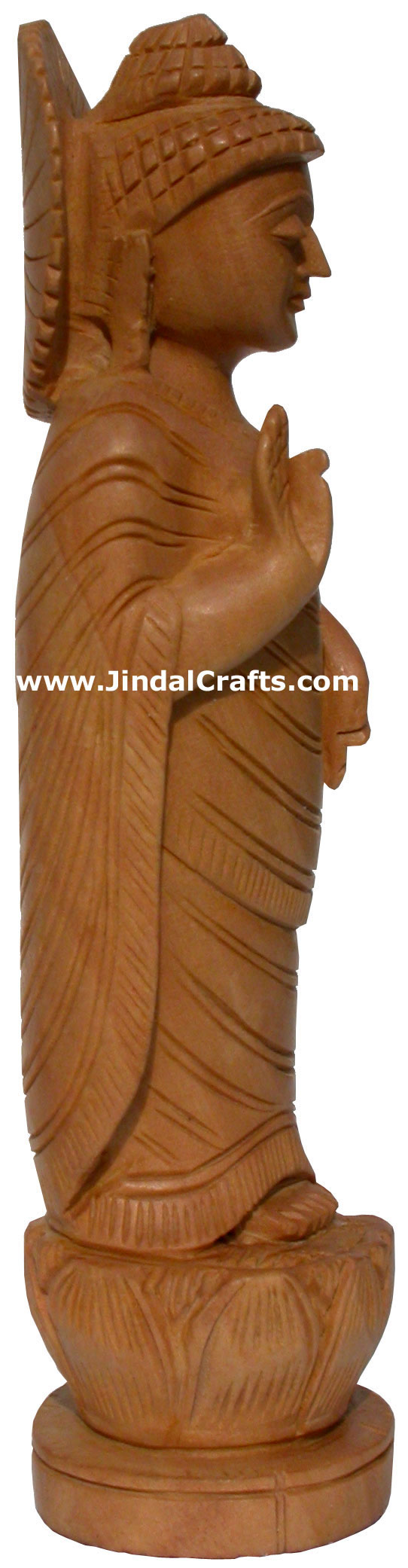Hand Carved Wood Buddhist Sculpture India Carving Art