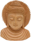 Hand Carved Wooden Buddha Head Sculpture India Statue