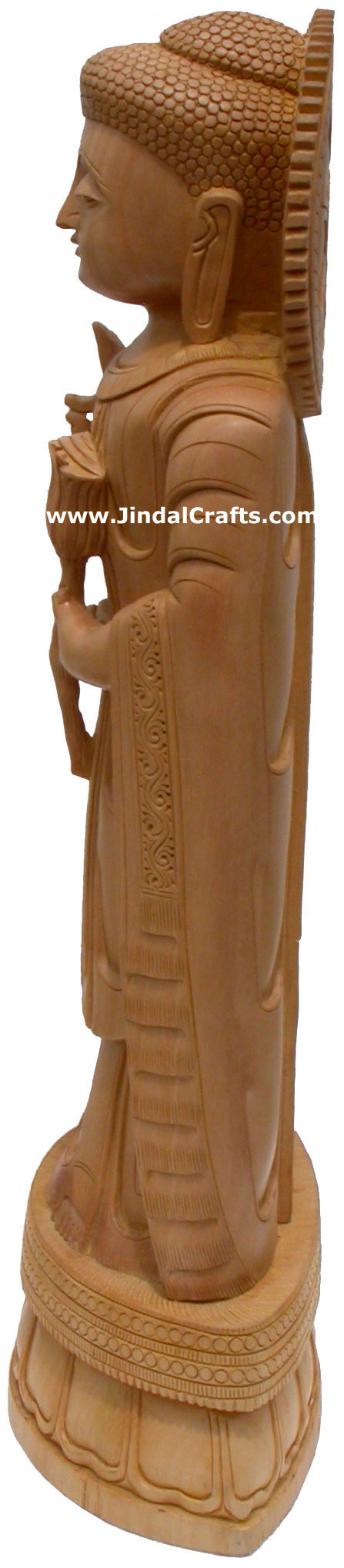 Masterpiece - Hand Carved Wooden Buddha Sculpture Indian Statue Art Tibetan Arts