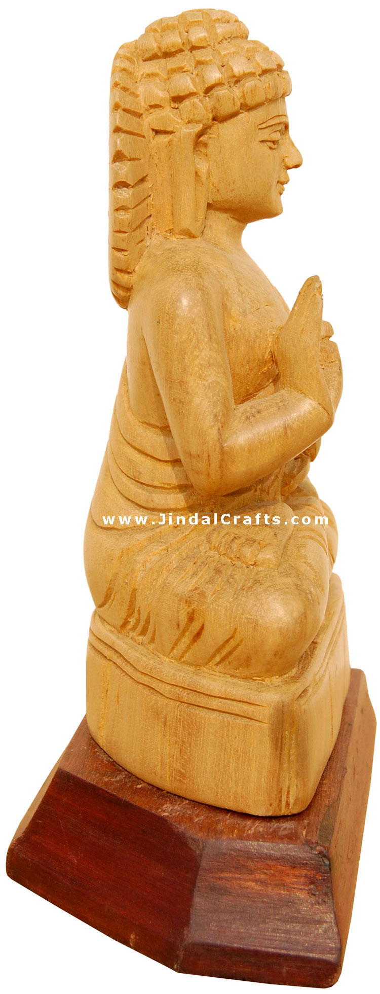Handcrafted Wooden Buddha Sculpture Indian Buddhism Art Crafts Handicrafts Idol