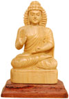 Handcrafted Wooden Buddha Sculpture Indian Buddhism Art Crafts Handicrafts Idol
