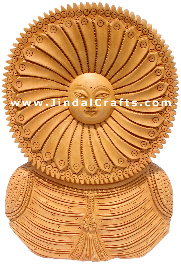 Handcarved Wooden Gautam Buddha Head Buddhist Art India
