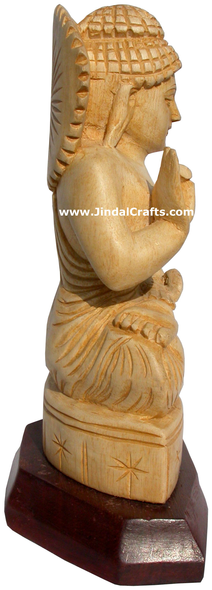 Lord Buddha Sculpture Hand Carved Wooden Idol Buddhism Handicrafts Crafts Arts