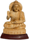 Lord Buddha Sculpture Hand Carved Wooden Idol Buddhism Handicrafts Crafts Arts