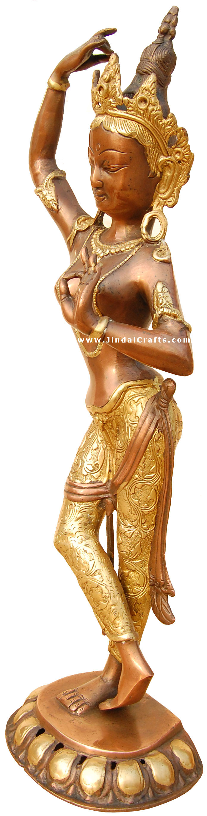 Buddhist Goddess Tara Sculpture Statue Idol Antique Art Handmade Brass Artifacts