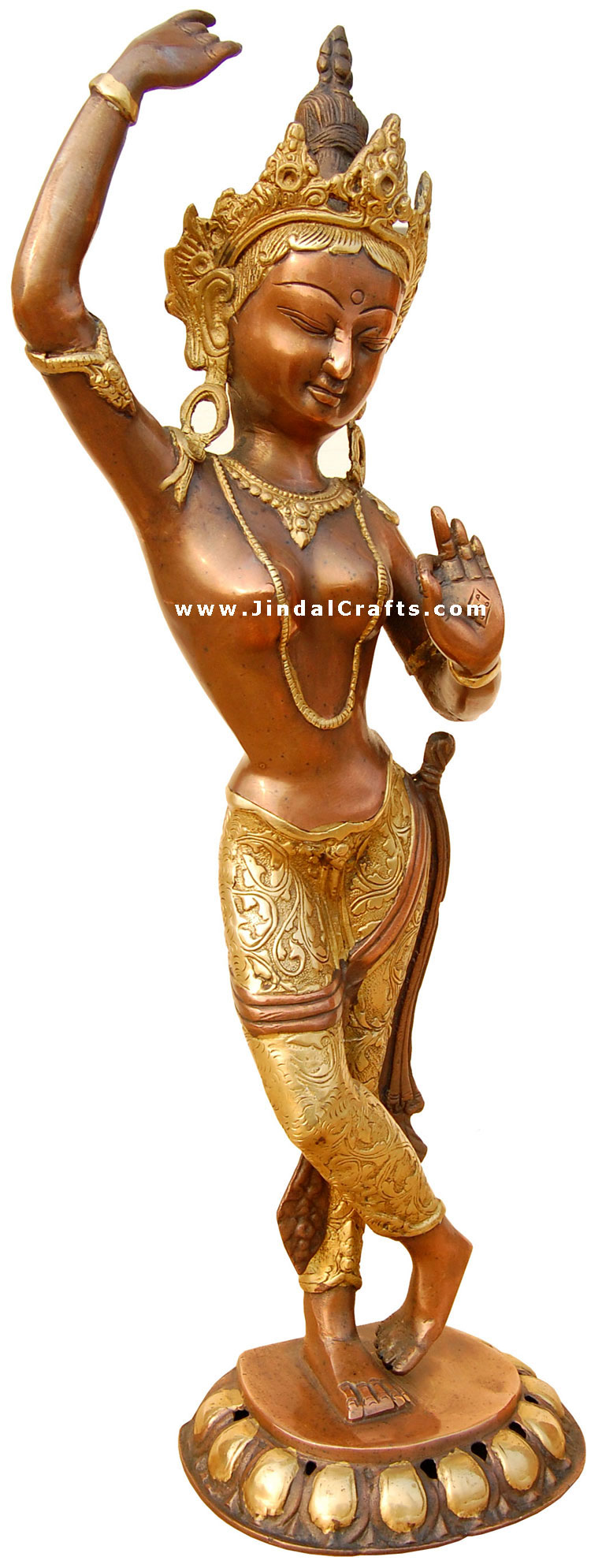 Buddhist Goddess Tara Sculpture Statue Idol Antique Art Handmade Brass Artifacts