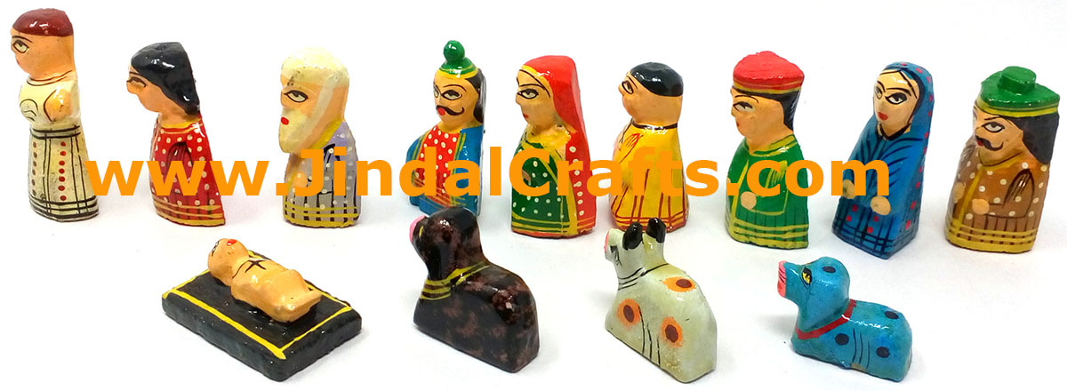 Religious Nativity Scene Figurine Set - Handmade and Hand Painted