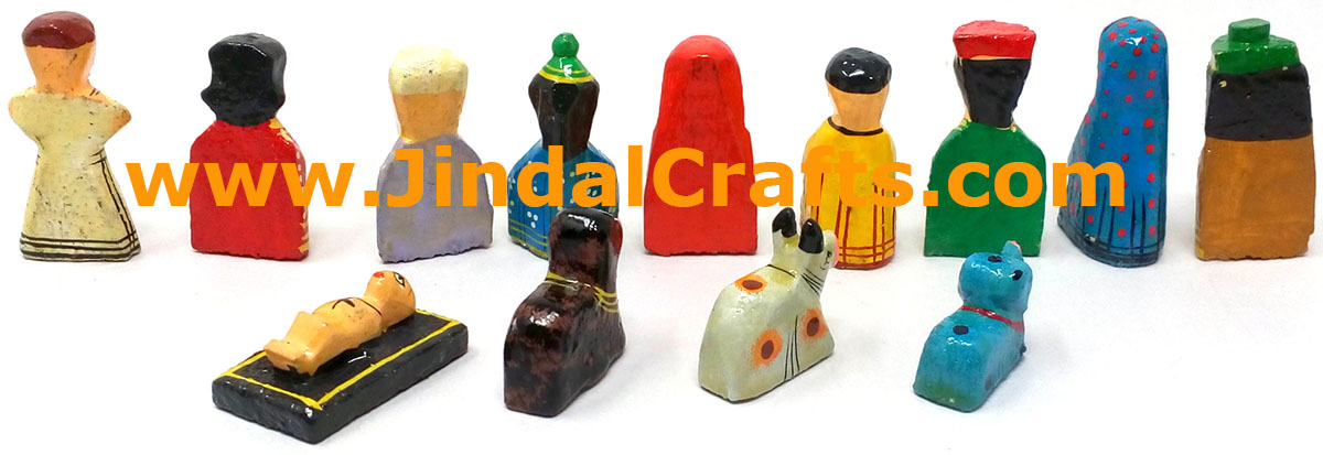 Religious Nativity Scene Figurine Set - Handmade and Hand Painted