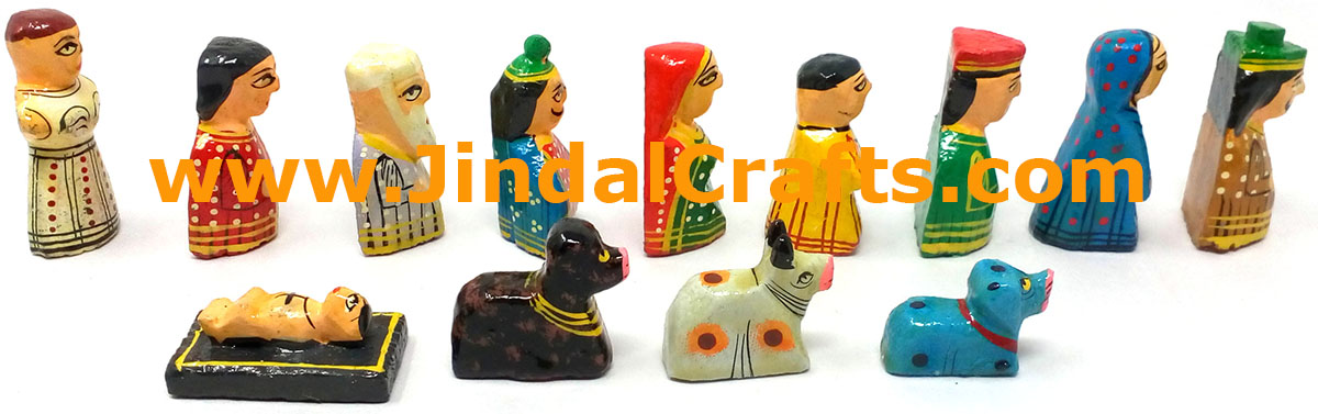 Religious Nativity Scene Figurine Set - Handmade and Hand Painted