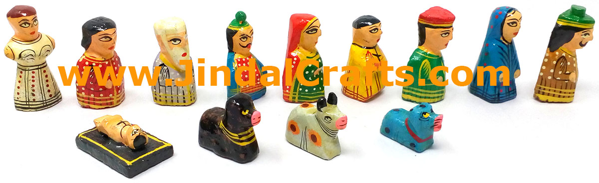 Religious Nativity Scene Figurine Set - Handmade and Hand Painted