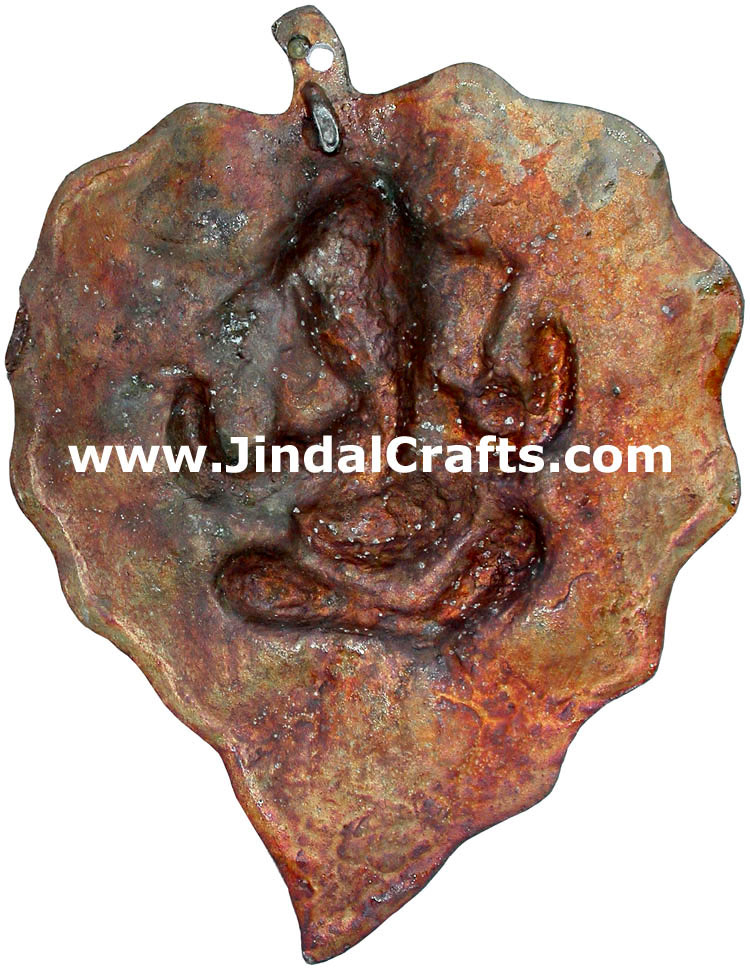 Lord Ganesha on Leaf Wall Hanging Home Decoration Art Indian Handicrafts Arts