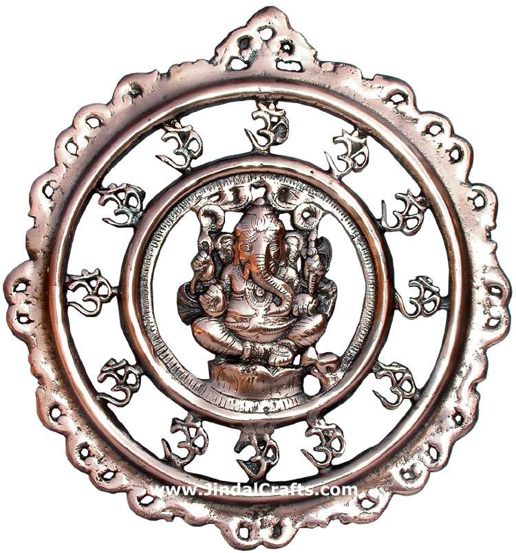 Lord Ganesha OM Wall Hanging Hindu God Figurines India