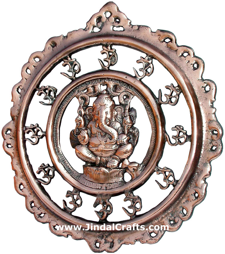 Lord Ganesha OM Wall Hanging Hindu God Figurines India