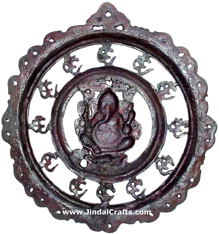 Lord Ganesha OM Wall Hanging Hindu God Figurines India